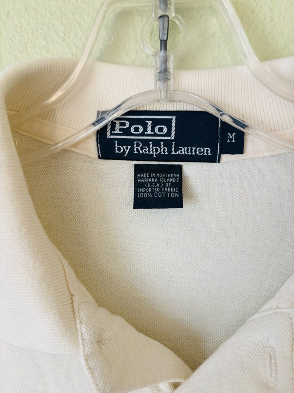 Vintage Polo Ralph Lauren Collared Off White Long Sleeve Shirt Size: Medium - Picture 4 of 5